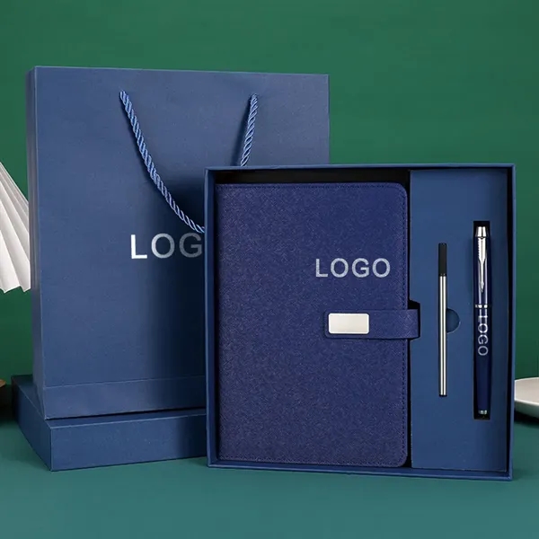 Custom A5 Notebook Gift Set with Pen and Bag - Custom A5 Notebook Gift Set with Pen and Bag - Image 0 of 7