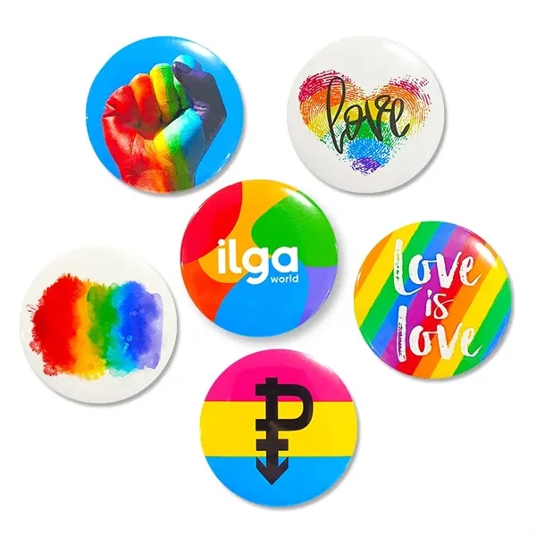 LGBTQ Pride Rainbow Brooch Badge Round Button Pin - LGBTQ Pride Rainbow Brooch Badge Round Button Pin - Image 3 of 3
