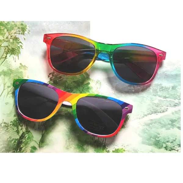 Unisex Rainbow Sunglasses w/Plastic Frame UV400 Protection - Unisex Rainbow Sunglasses w/Plastic Frame UV400 Protection - Image 3 of 3