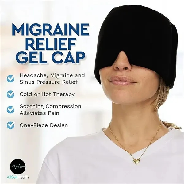 Migraine Relief Cap Cold Compress Ice Pack Face Cooling Mask - Migraine Relief Cap Cold Compress Ice Pack Face Cooling Mask - Image 3 of 5