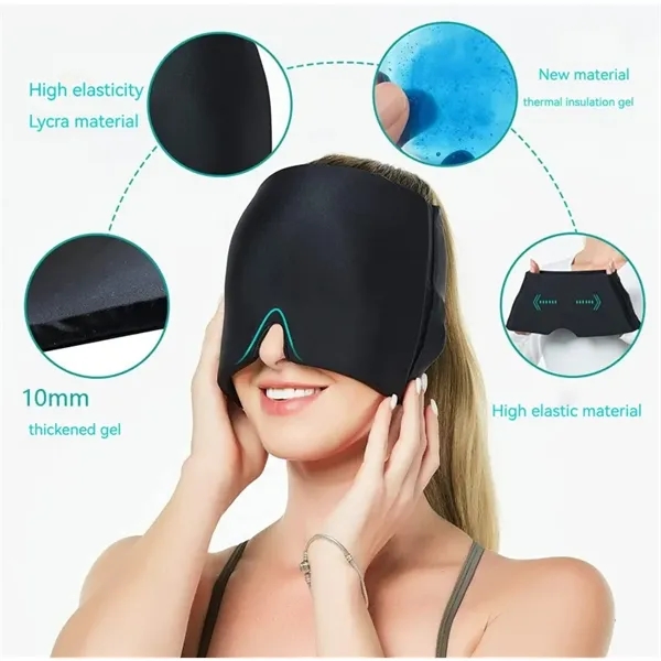 Migraine Relief Cap Cold Compress Ice Pack Face Cooling Mask - Migraine Relief Cap Cold Compress Ice Pack Face Cooling Mask - Image 4 of 5