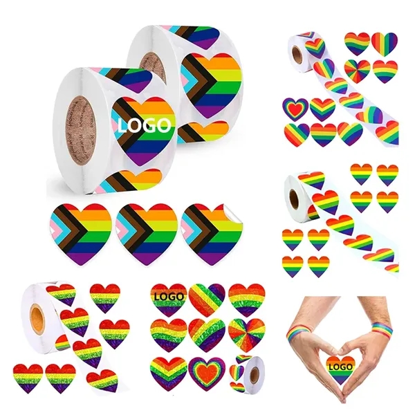 LGBT Rainbow Pride Stickers Roll - 500 Pack - LGBT Rainbow Pride Stickers Roll - 500 Pack - Image 0 of 3