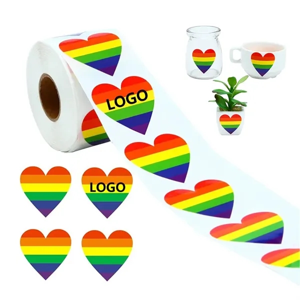 LGBT Rainbow Pride Stickers Roll - 500 Pack - LGBT Rainbow Pride Stickers Roll - 500 Pack - Image 1 of 3