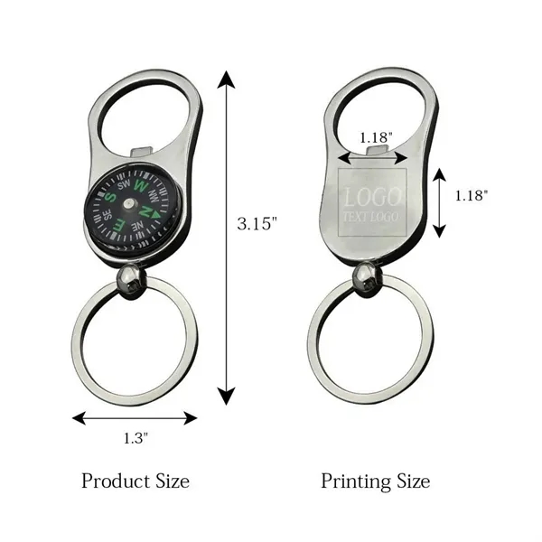 Portable Bottle Opener Compass Keychain - Portable Bottle Opener Compass Keychain - Image 1 of 3
