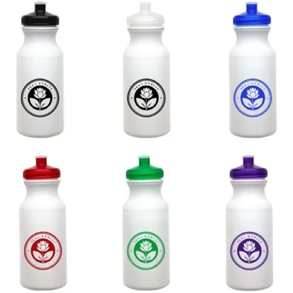 20 oz. White Economy Bike/ Fitness Bottle - MADE IN USA - 20 oz. White Economy Bike/ Fitness Bottle - MADE IN USA - Image 0 of 6