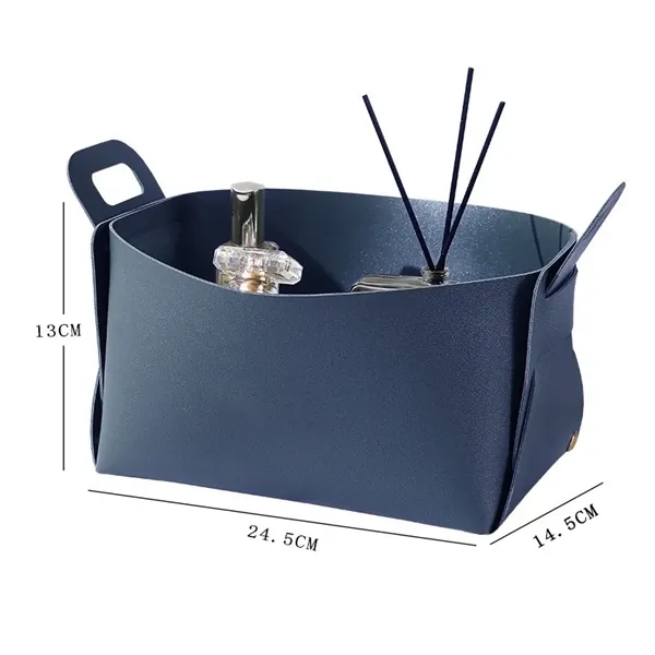 Leather Foldable Storage Basket - Leather Foldable Storage Basket - Image 6 of 6