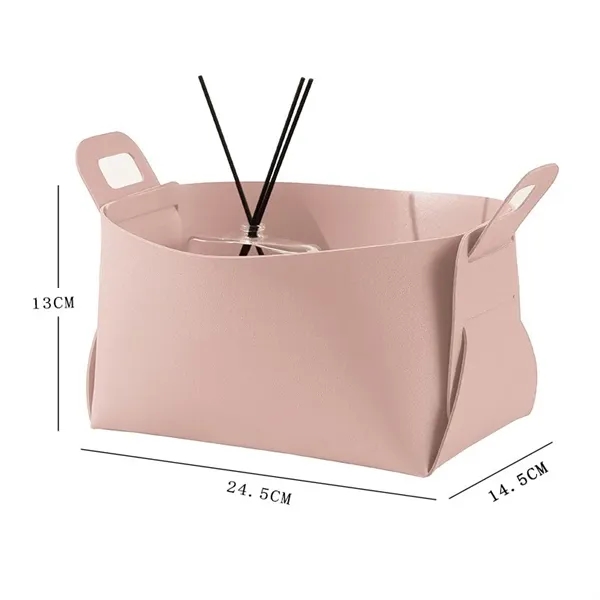 Leather Foldable Storage Basket - Leather Foldable Storage Basket - Image 5 of 6