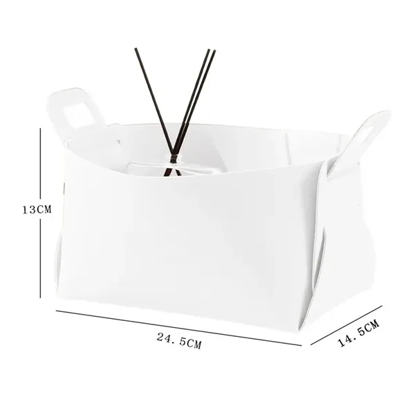 Leather Foldable Storage Basket - Leather Foldable Storage Basket - Image 1 of 6