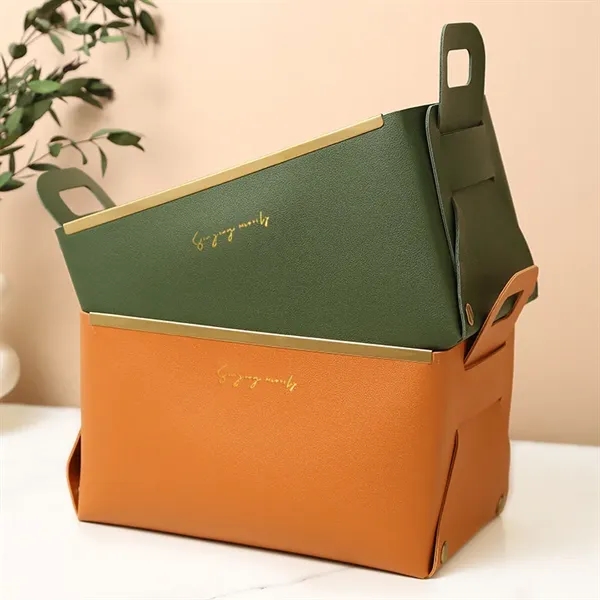 Leather Foldable Storage Basket - Leather Foldable Storage Basket - Image 0 of 6