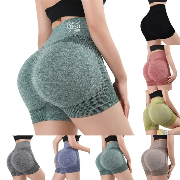 Seamless Women Sports High Waist Gym Yoga Cycling Shorts - Seamless Women Sports High Waist Gym Yoga Cycling Shorts - Image 0 of 7