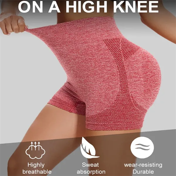Seamless Women Sports High Waist Gym Yoga Cycling Shorts - Seamless Women Sports High Waist Gym Yoga Cycling Shorts - Image 3 of 7