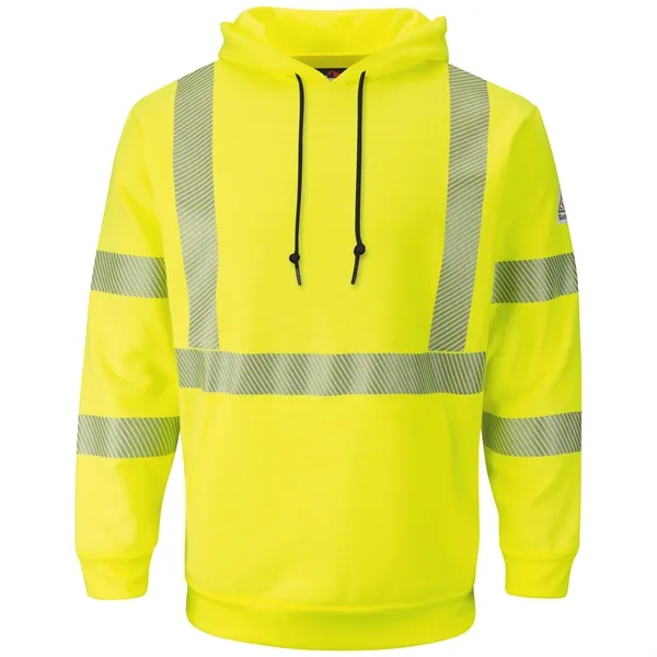 Bulwark® Men's Fleece FR Hi-Vis Pullover Hooded Sweatshirt