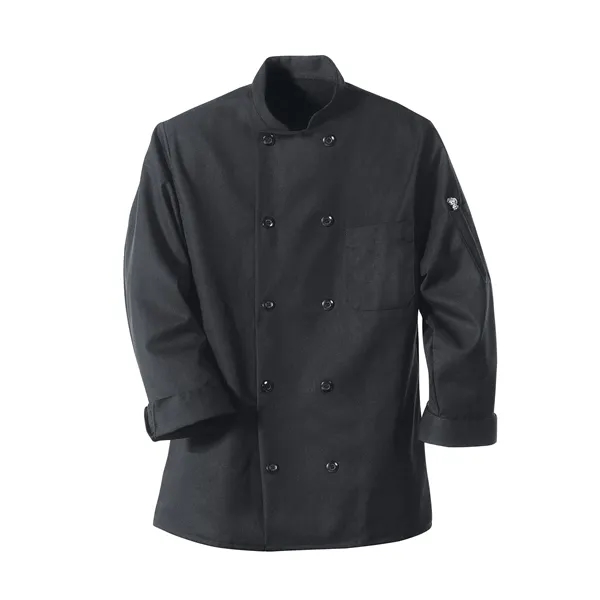 Red Kap® Black Chef Coat Ten Pearl Buttons