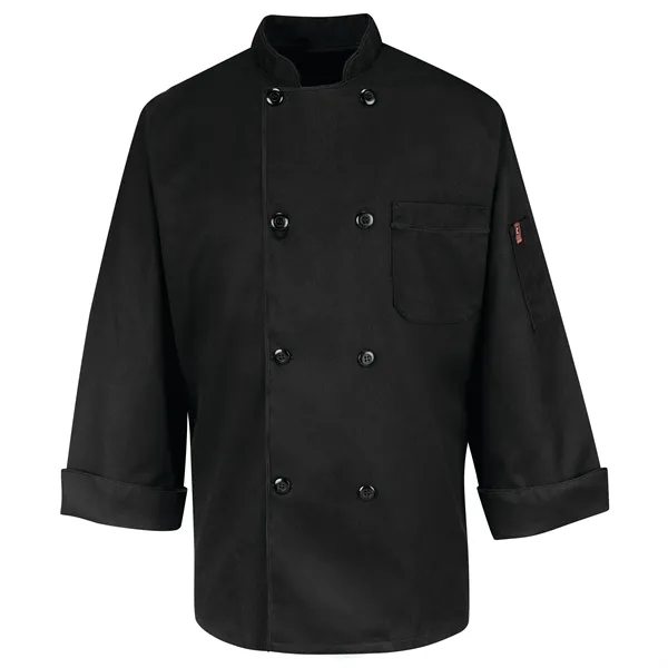 Red Kap® Eight Pearl Button Black Chef Coat