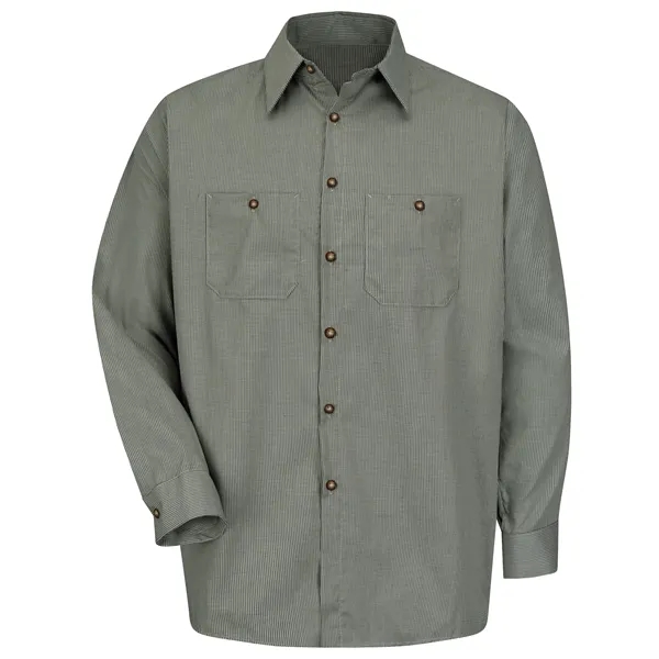 Red Kap® Men's Long Sleeve Microcheck Uniform Shirt