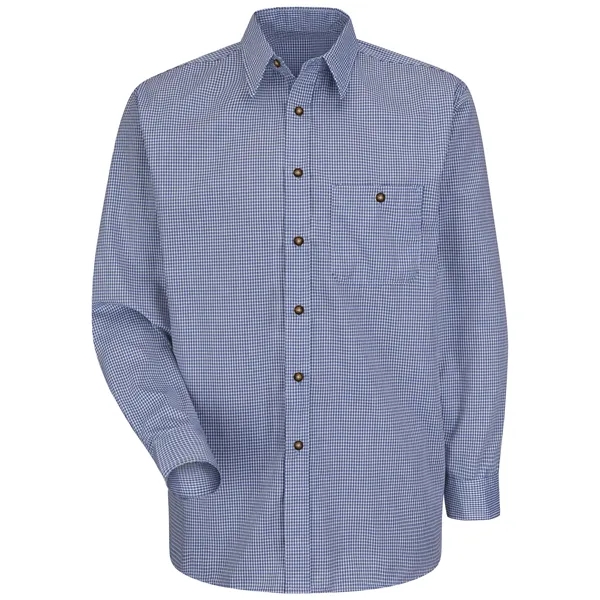 Red Kap® Men's Long Sleeve Mini-Plaid Uniform Shirt