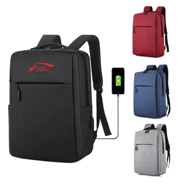 Business Travel Backpack Laptop Bag with USB Charging Port - Business Travel Backpack Laptop Bag with USB Charging Port - Image 0 of 3