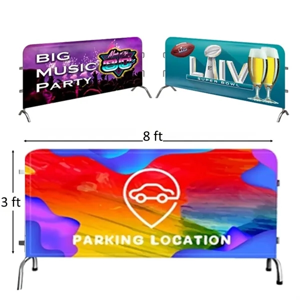 3 x 8 ft Barricade Cover for Crowd Control Fence Cloth - 3 x 8 ft Barricade Cover for Crowd Control Fence Cloth - Image 0 of 4