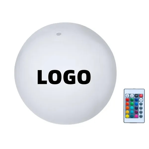 8" PVC Inflatable Floating LED Beach Ball w/16 Colors - 8" PVC Inflatable Floating LED Beach Ball w/16 Colors - Image 0 of 3