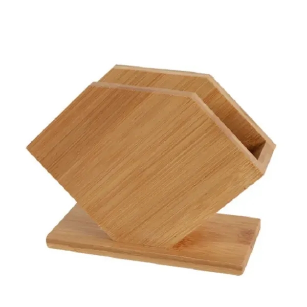 Bamboo Tissue Box Hotel Restaurant Desk Napkin Holder - Bamboo Tissue Box Hotel Restaurant Desk Napkin Holder - Image 2 of 2