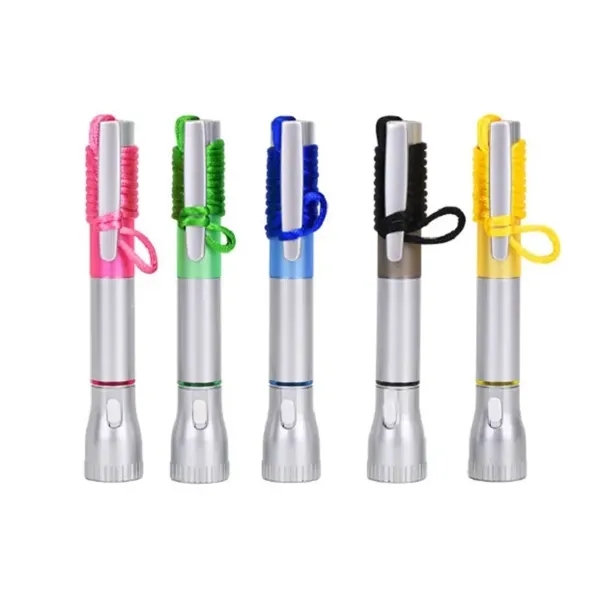 Multifunction LED Flashlight Pen with Clip and Lanyard - Multifunction LED Flashlight Pen with Clip and Lanyard - Image 1 of 2