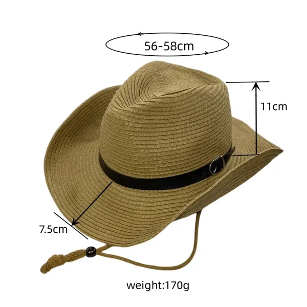 Men's Wide Brim Roll Up Cowboy Foldable Sun Hat Classic - Men's Wide Brim Roll Up Cowboy Foldable Sun Hat Classic - Image 3 of 4