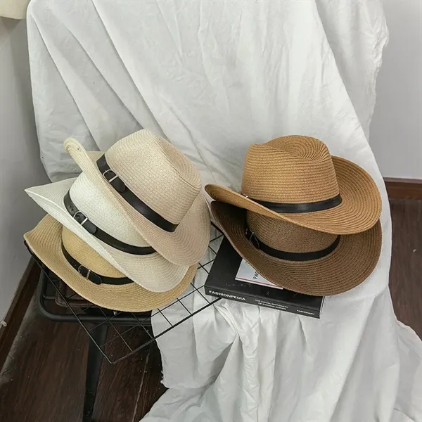 Men's Wide Brim Roll Up Cowboy Foldable Sun Hat Classic - Men's Wide Brim Roll Up Cowboy Foldable Sun Hat Classic - Image 4 of 4