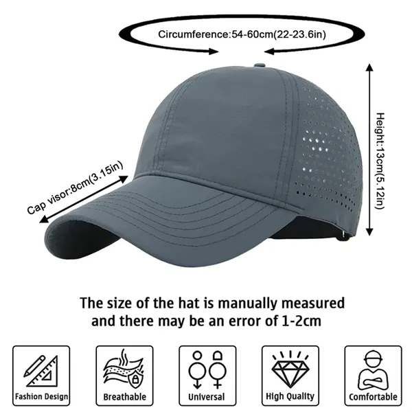 Quick Dry Sports Cap Athletic Mesh Adjustable Plain Hat - Quick Dry Sports Cap Athletic Mesh Adjustable Plain Hat - Image 1 of 9