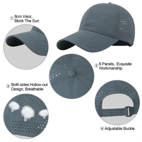 Quick Dry Sports Cap Athletic Mesh Adjustable Plain Hat - Quick Dry Sports Cap Athletic Mesh Adjustable Plain Hat - Image 2 of 9