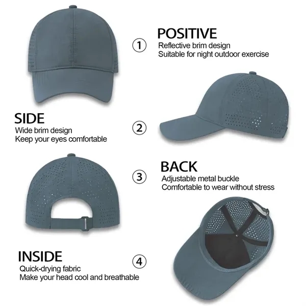 Quick Dry Sports Cap Athletic Mesh Adjustable Plain Hat - Quick Dry Sports Cap Athletic Mesh Adjustable Plain Hat - Image 3 of 9