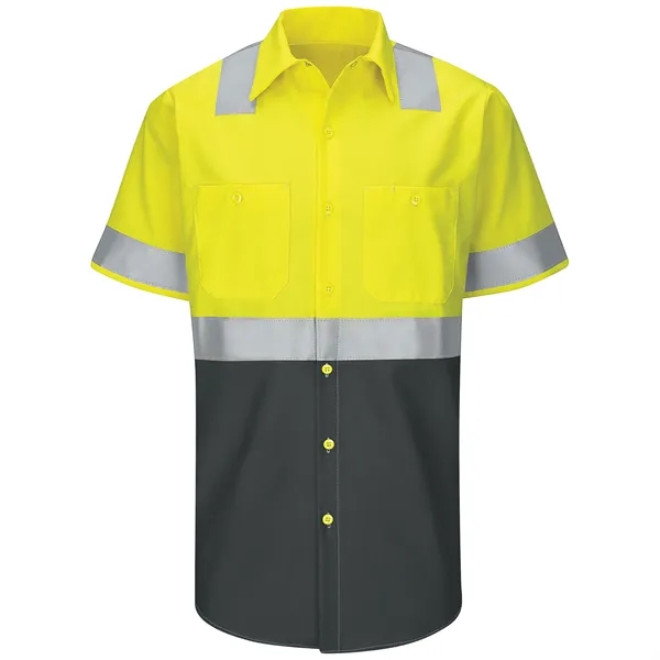 Red Kap® Men's High Vis Shortsleeve Colorblock Ripstop Shirt - Red Kap® Men's High Vis Shortsleeve Colorblock Ripstop Shirt - Image 0 of 5