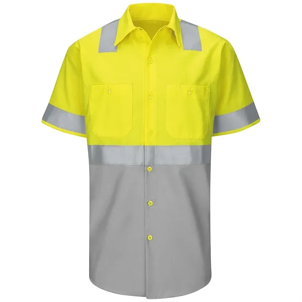 Red Kap® Men's High Vis Shortsleeve Colorblock Ripstop Shirt - Red Kap® Men's High Vis Shortsleeve Colorblock Ripstop Shirt - Image 1 of 5