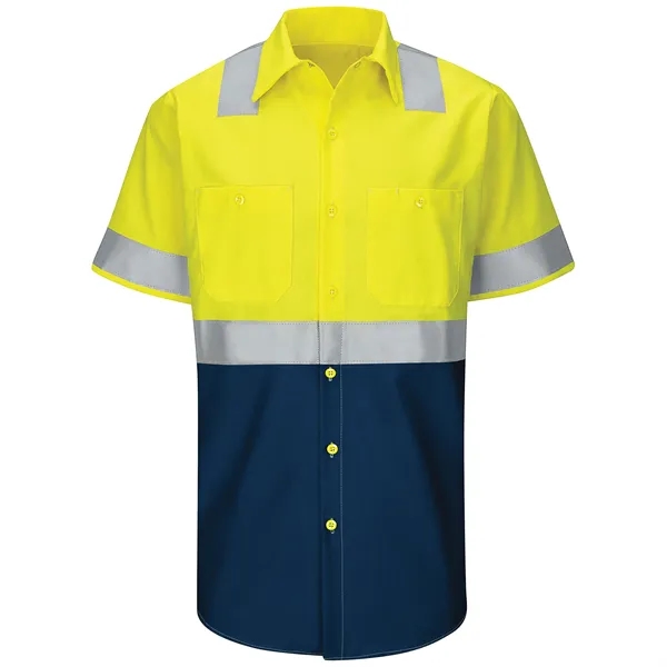 Red Kap® Men's High Vis Shortsleeve Colorblock Ripstop Shirt - Red Kap® Men's High Vis Shortsleeve Colorblock Ripstop Shirt - Image 2 of 5