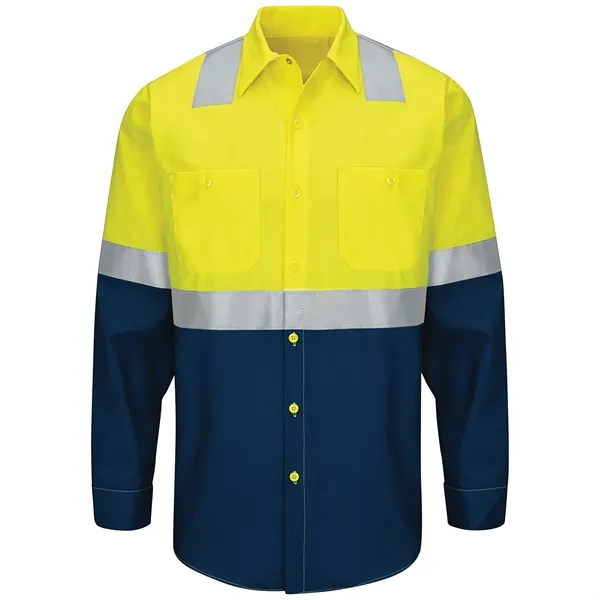 Red Kap® Hi-Vis Longsleeve Color Block Ripstop Shirt