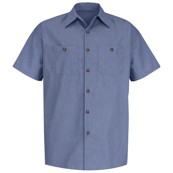 Red Kap® Men's Short Sleeve Geometric Microcheck Work Shirt