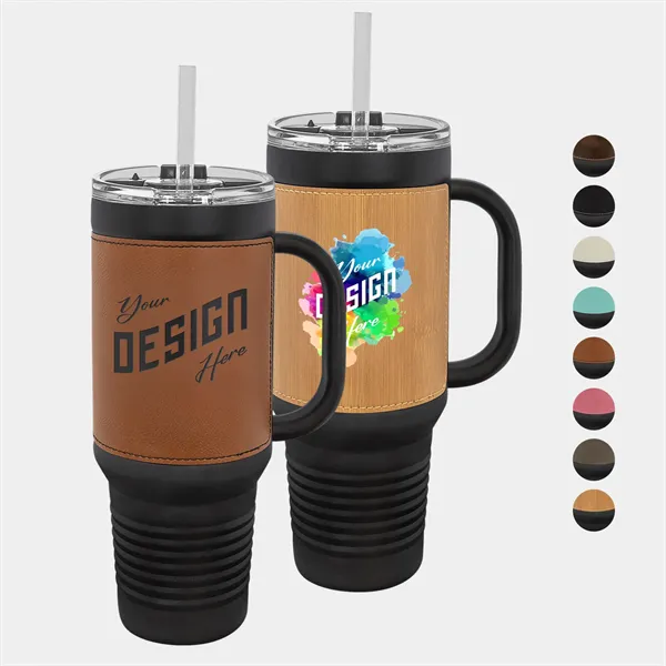 40oz Polar Camel® Laserable Leatherette Insulated Travel Mug