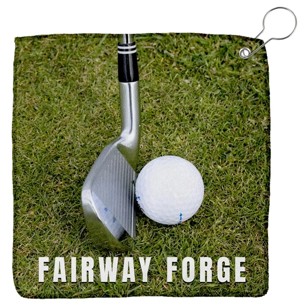 12" x 12" Sublimated Micro Fiber Golf Towel - 12" x 12" Sublimated Micro Fiber Golf Towel - Image 3 of 3