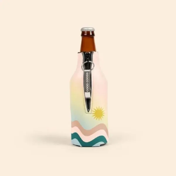 Zippered Bottle Coolie 4CP™ With Imprinted Opener - Zippered Bottle Coolie 4CP™ With Imprinted Opener - Image 1 of 2
