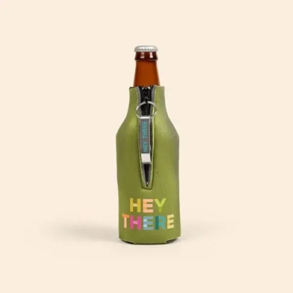 Zippered Bottle Coolie 4CP™ With Imprinted Opener - Zippered Bottle Coolie 4CP™ With Imprinted Opener - Image 2 of 2