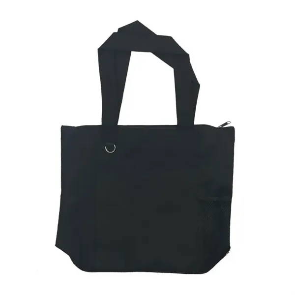 Nylon Shopping Tote with Zip Closure - Nylon Shopping Tote with Zip Closure - Image 4 of 4