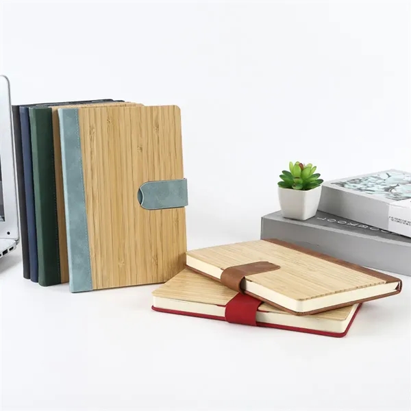 Bamboo Surface Magnetic Buckle Business Notebook - Bamboo Surface Magnetic Buckle Business Notebook - Image 1 of 9