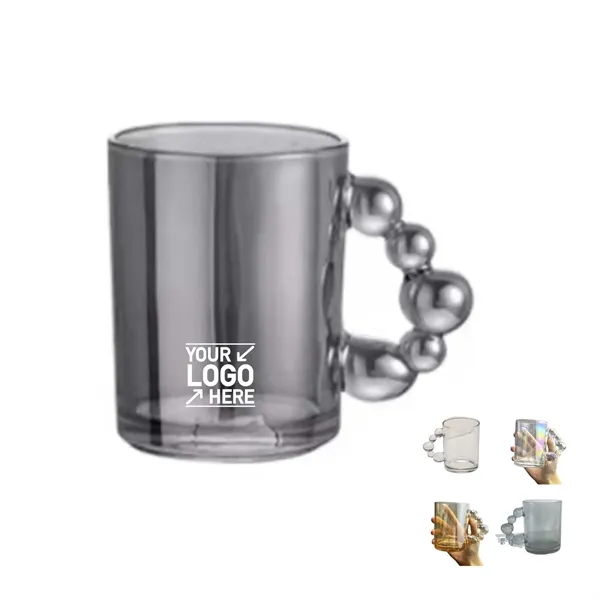 12oz Bubble Shaped Handle Glass Mug - 12oz Bubble Shaped Handle Glass Mug - Image 0 of 2