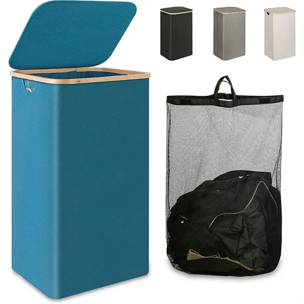 Bamboo Dirty Clothes Basket With Large Capacity Foldable - Bamboo Dirty Clothes Basket With Large Capacity Foldable - Image 5 of 5