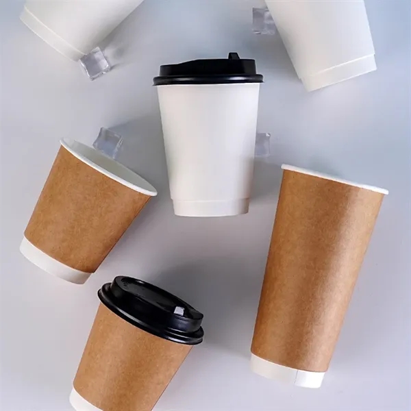 10Oz.Customizable Double-Walled Paper Coffee Cup with Lid - 10Oz.Customizable Double-Walled Paper Coffee Cup with Lid - Image 3 of 3