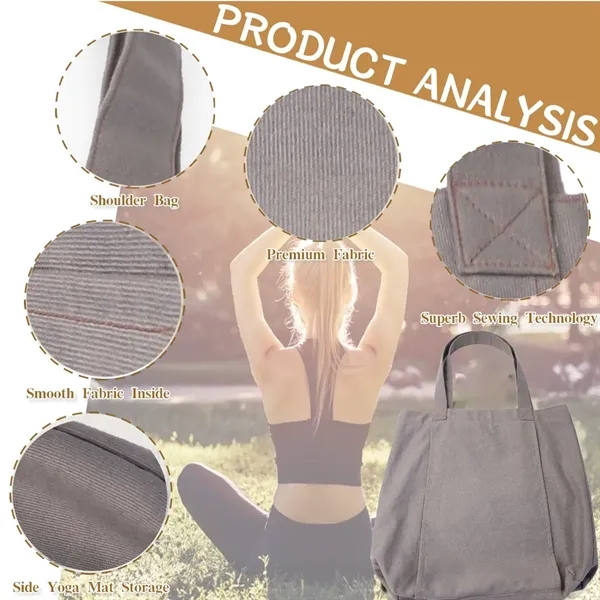 Yoga Pilates Mat Canvas Tote Bag Outdoor Exercise - Yoga Pilates Mat Canvas Tote Bag Outdoor Exercise - Image 2 of 8