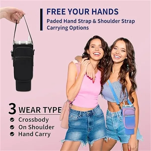 Water Bottle Carrier Bag with Phone Pocket for 40oz Tumbler - Water Bottle Carrier Bag with Phone Pocket for 40oz Tumbler - Image 4 of 5