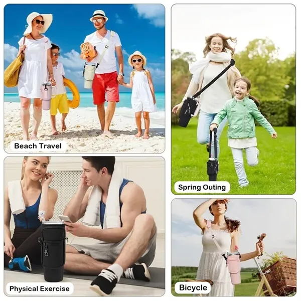 Water Bottle Carrier Bag with Phone Pocket for 40oz Tumbler - Water Bottle Carrier Bag with Phone Pocket for 40oz Tumbler - Image 5 of 5