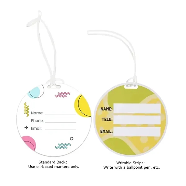 Full Color Round Plastic Luggage Tags With Strap - Full Color Round Plastic Luggage Tags With Strap - Image 3 of 8