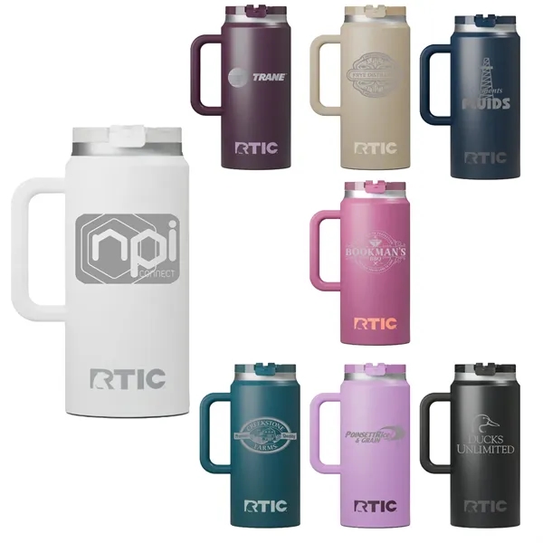 RTIC 64oz Ringed Stainless Steel Ceramic Lined Travel Mugs - RTIC 64oz Ringed Stainless Steel Ceramic Lined Travel Mugs - Image 0 of 25