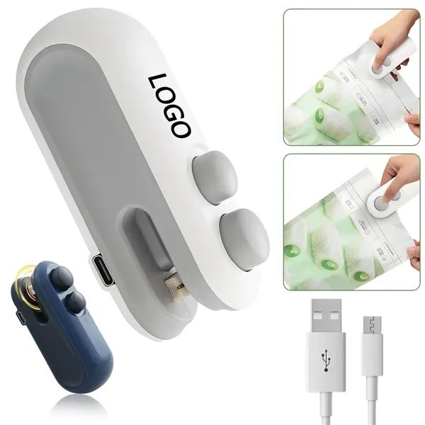 2 in 1 Mini Bag Sealer Rechargeable - 2 in 1 Mini Bag Sealer Rechargeable - Image 0 of 4